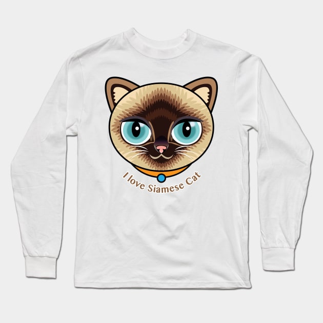 I Love Siamese Cat Long Sleeve T-Shirt by zoneo